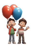 kids with balloon